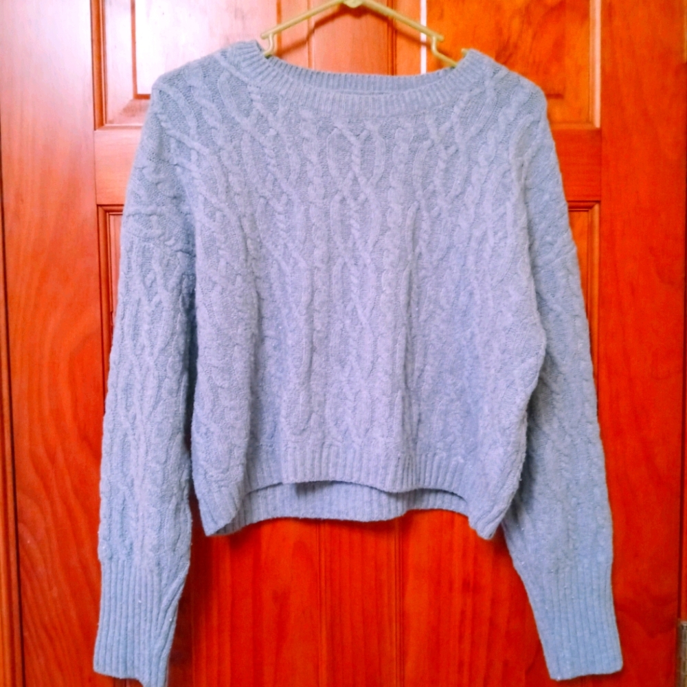 Gray crop sweater